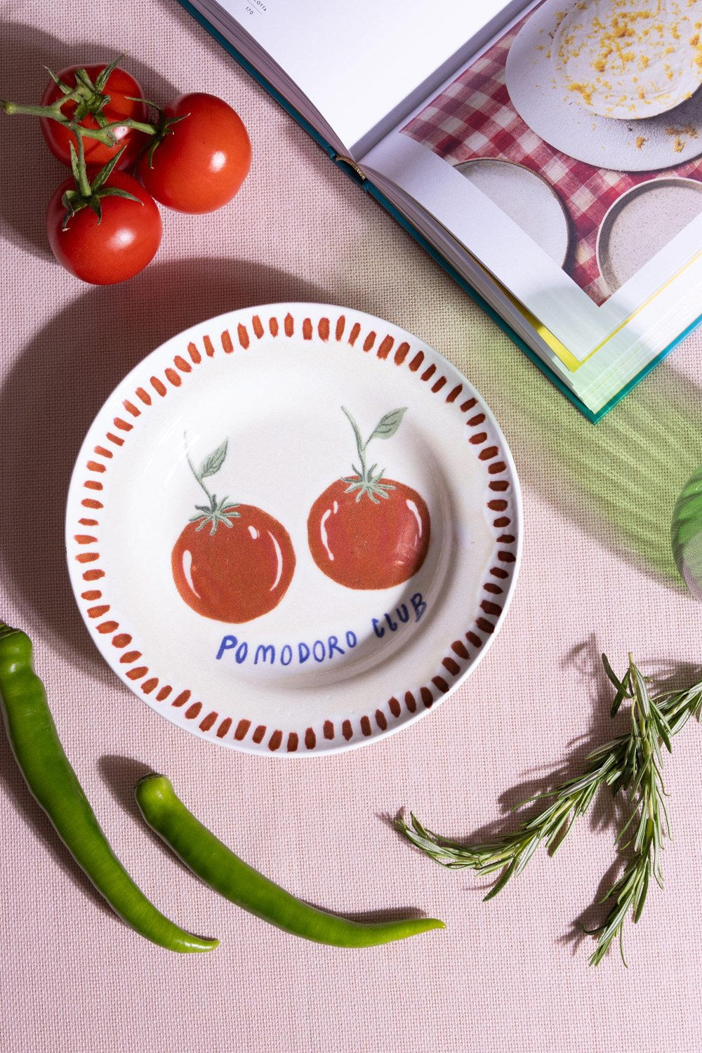 Italian Summer Pomodoro Club Yemek Tabağı, 2'li Set, 22 Cm - 2