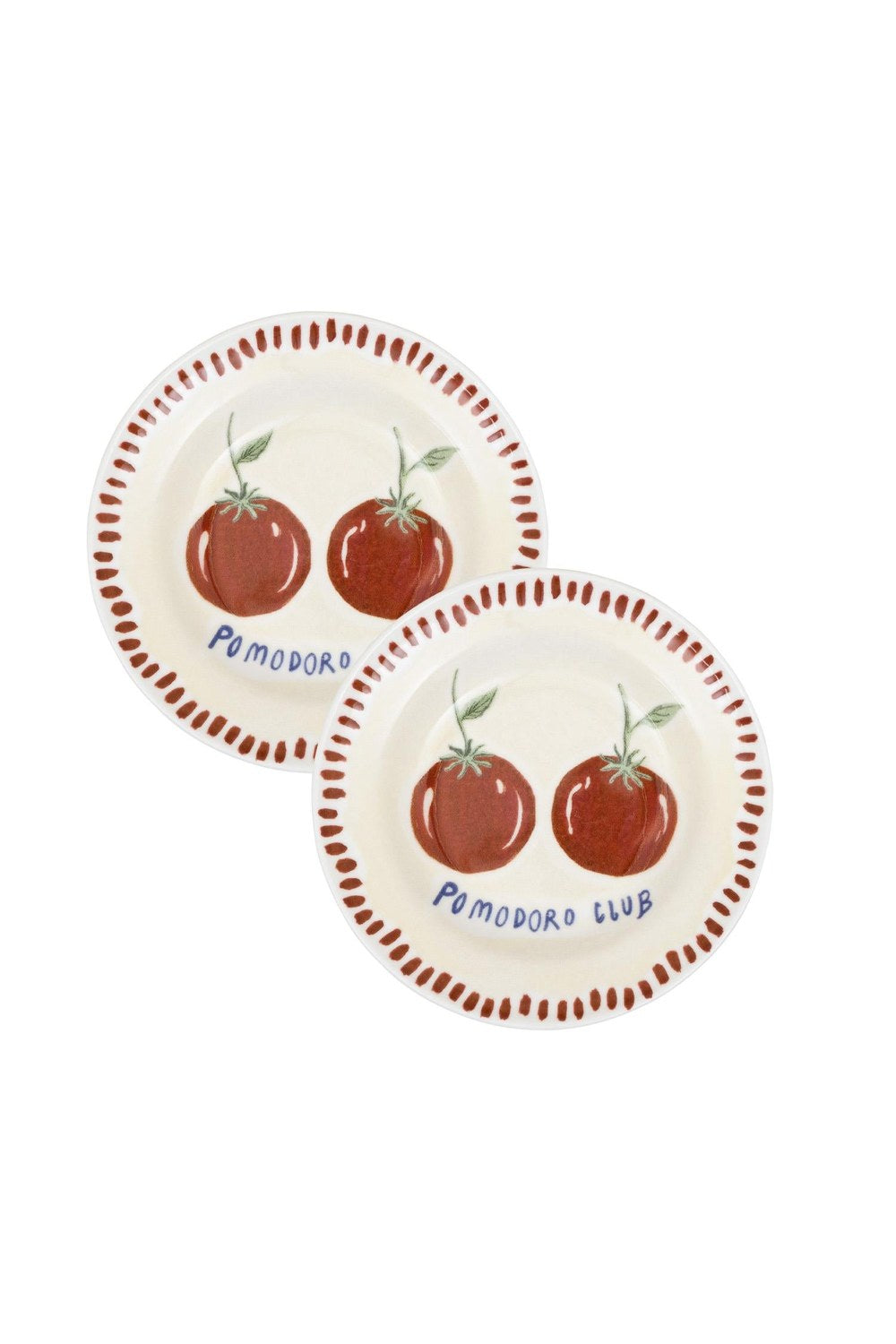 Italian Summer Pomodoro Club Yemek Tabağı, 2'li Set, 22 Cm - 4