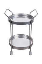 Krom Servis Arabası, 2 Raflı, Tekerlekli, 80 × 45 Cm - 2
