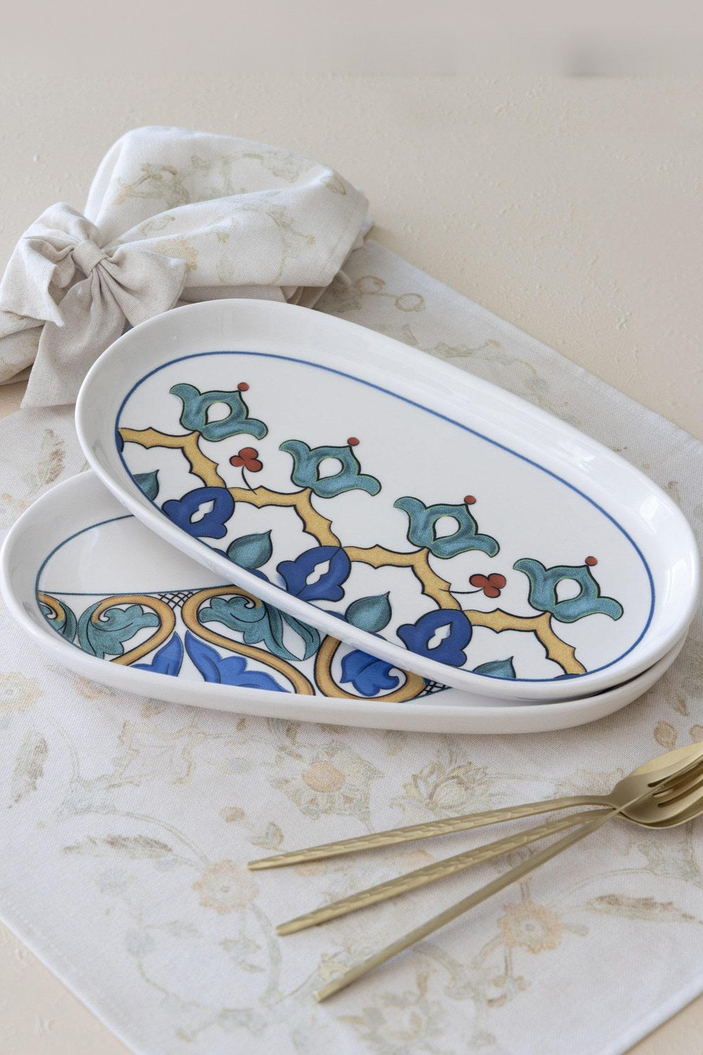 Limoncello Oval Servis Tabağı 2'li Set, Gri, 29 Cm - 0