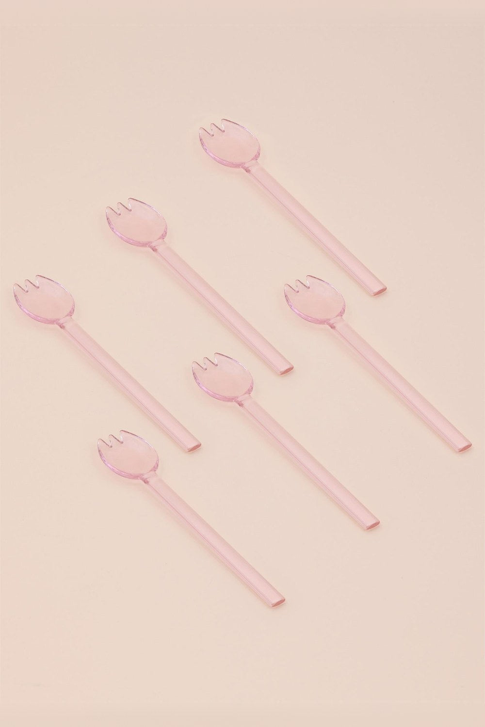 Abiete Dondurma Ve Tatlı Kaşığı, Pembe, 6'lı Set - 0