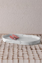 Marble Banyo Tepsisi Beyaz 30x20x3 Cm - 0