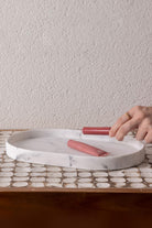 Marble Banyo Tepsisi Beyaz 30x20x3 Cm - 1