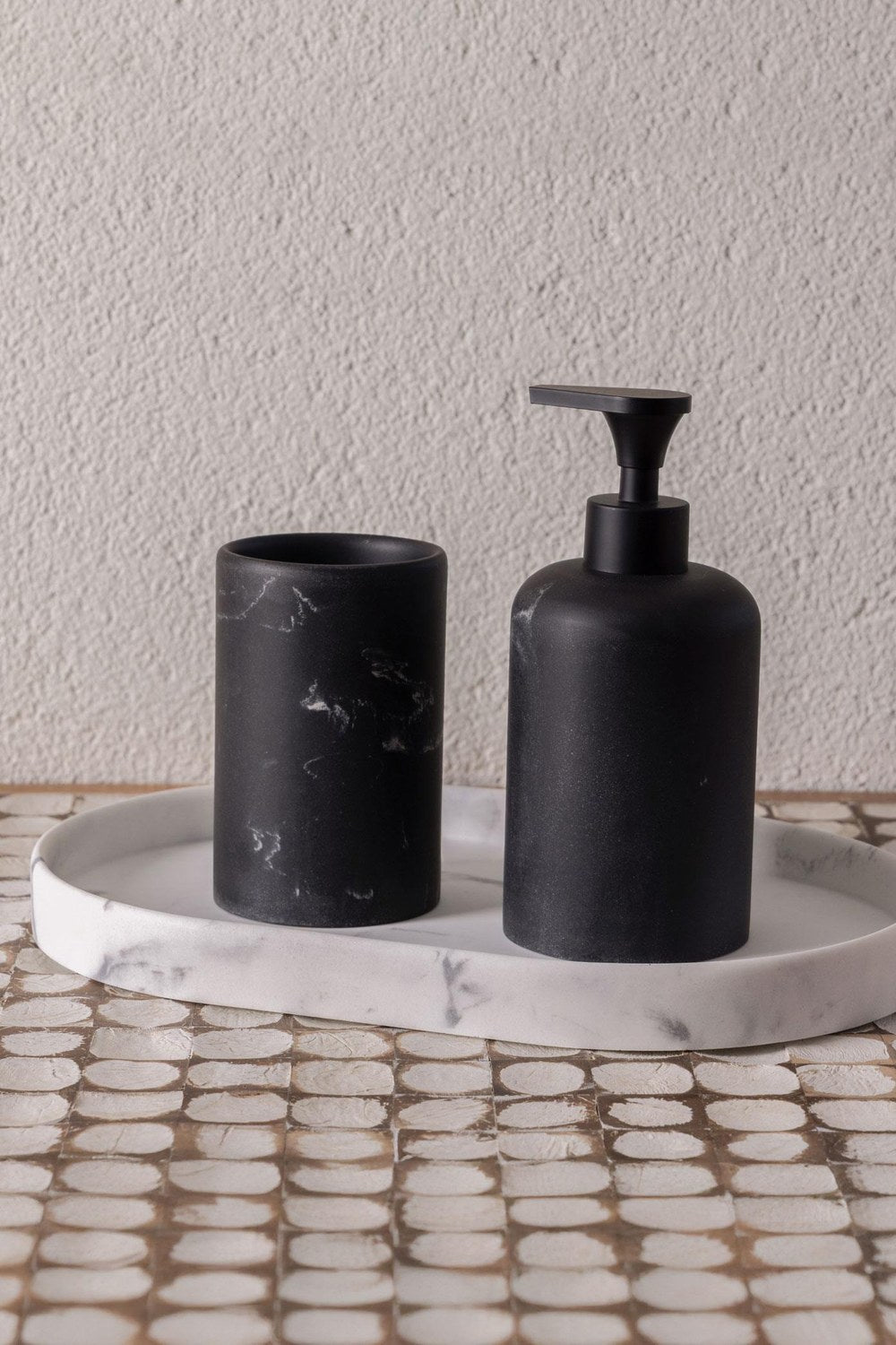 Marble Banyo Tepsisi Beyaz 30x20x3 Cm - 2