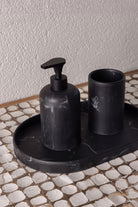 Marble Banyo Tepsisi Siyah 30x20x3 Cm - 2