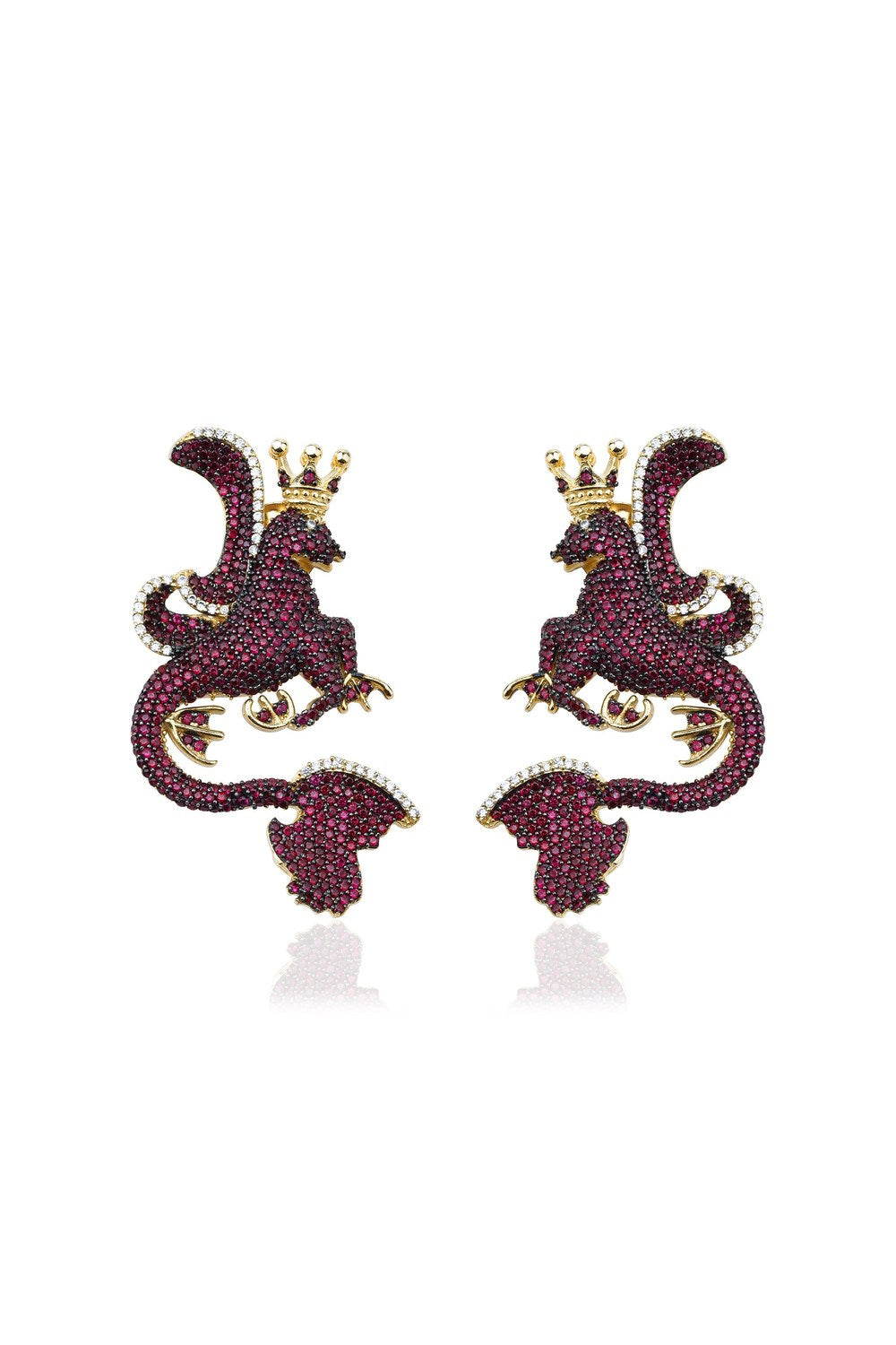 Secret Of Stamboul Burgundy Efsanevi Dragon Küpe - 0