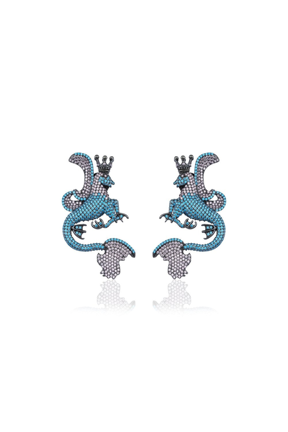 Secret Of Stamboul Aqua & Pembe Efsanevi Dragon Küpe - 0