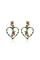 Secret Of Heart Green Büyük Kalpli Garnet Dragon Küpe - 0