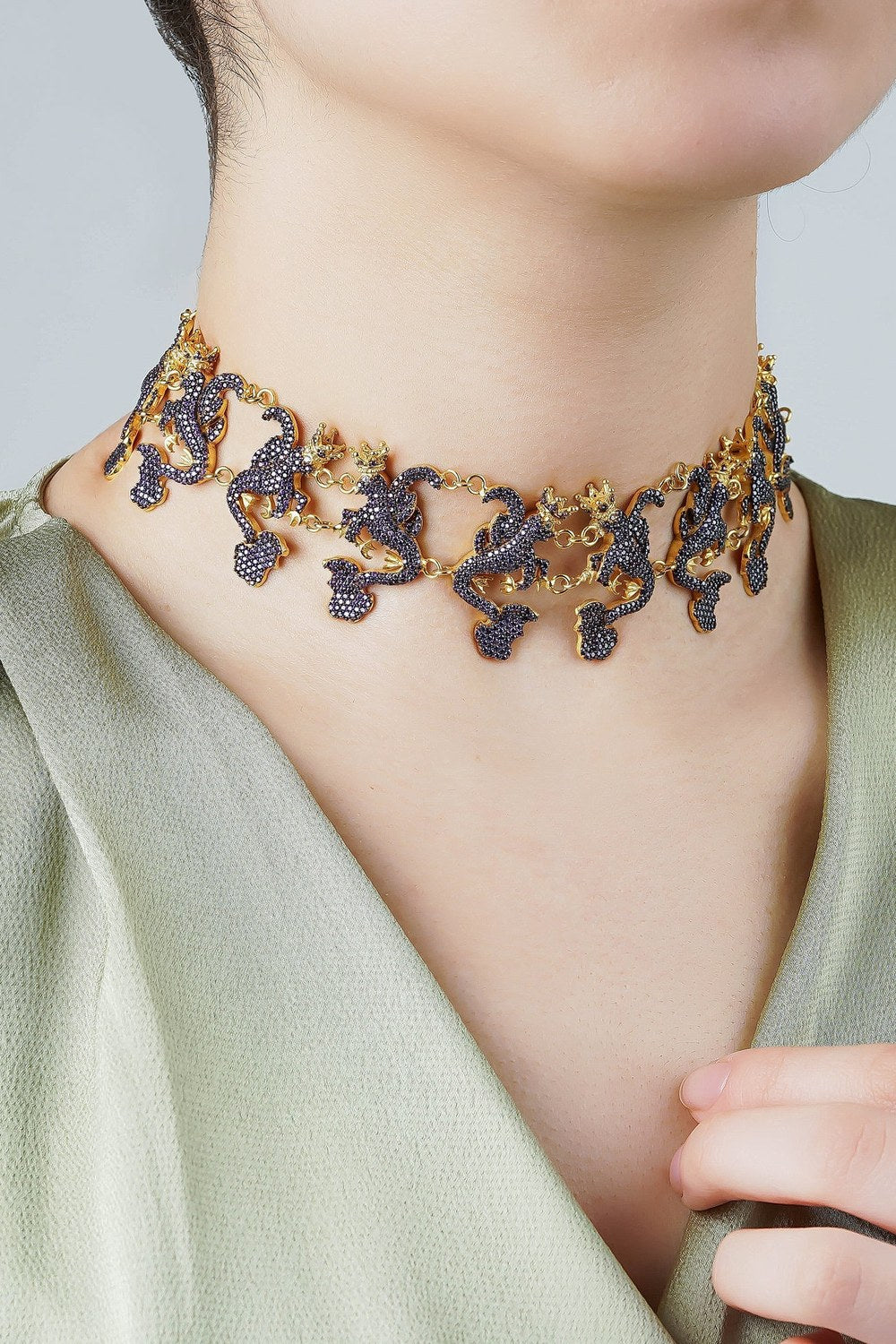 Jr. Secret Of The Universe Mor Kristal Mitolojik Dragon Choker/Kolye - 6
