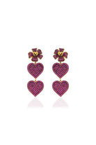 Flower Of Heart Ruby İkili Küpe - 0