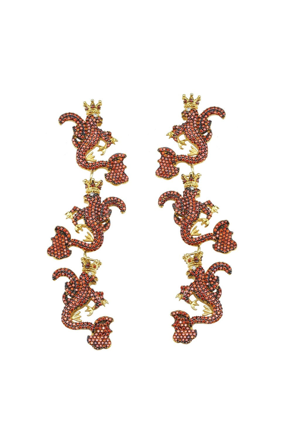 Jr. Secret Of The Universe Garnet Kristal İkonik Sallantılı Küpe - 0