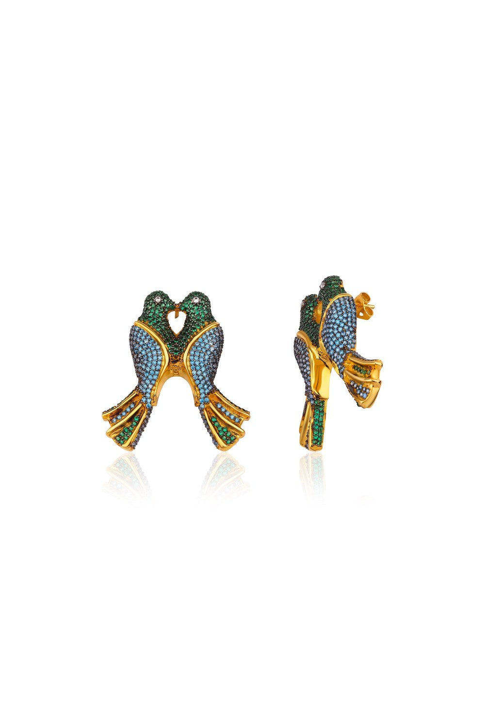 Bird Of Love Green & Aqua Küpe - 0