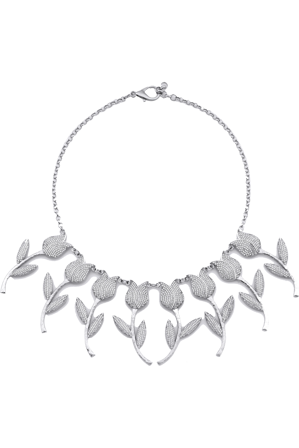 Lale Devri Beyaz Kristal Choker - 0