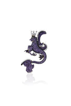 Secret Of Stamboul Mor Beyaz Kristal Efsanevi Dragon Kolye / Broş - 0