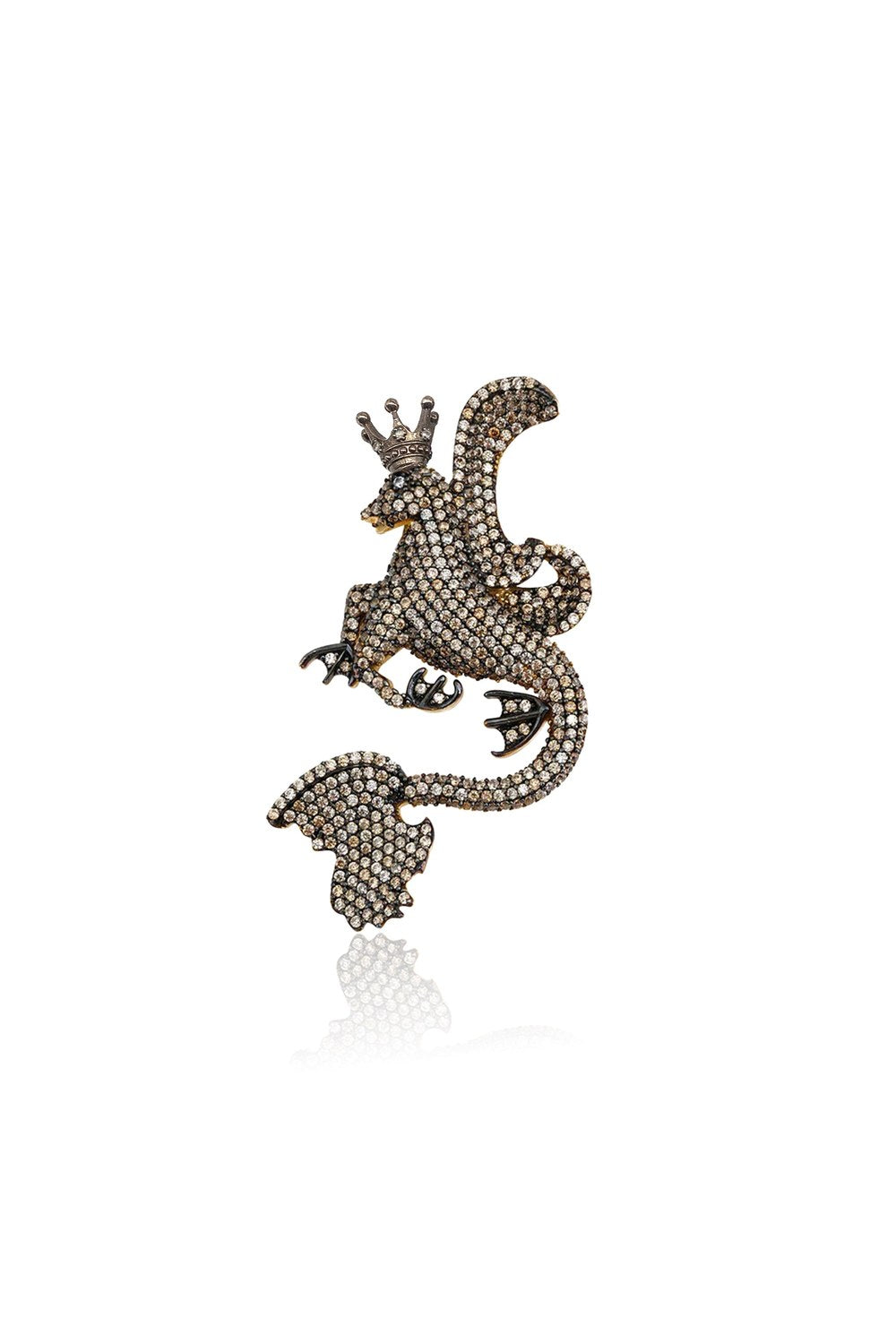 Secret Of Stamboul Şampanya Kristal Mitolojik Dragon Kolye / Broş - 0