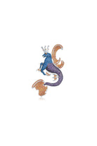 Secret Of Stamboul Aqua & Mor & Turuncu Kristal Efsanevi Dragon Kolye / Broş - 0