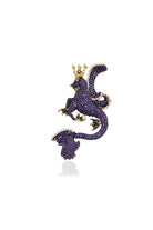 Secret Of Stamboul Mor Beyaz Kristal Mitolojik Dragon Earcuff - 0
