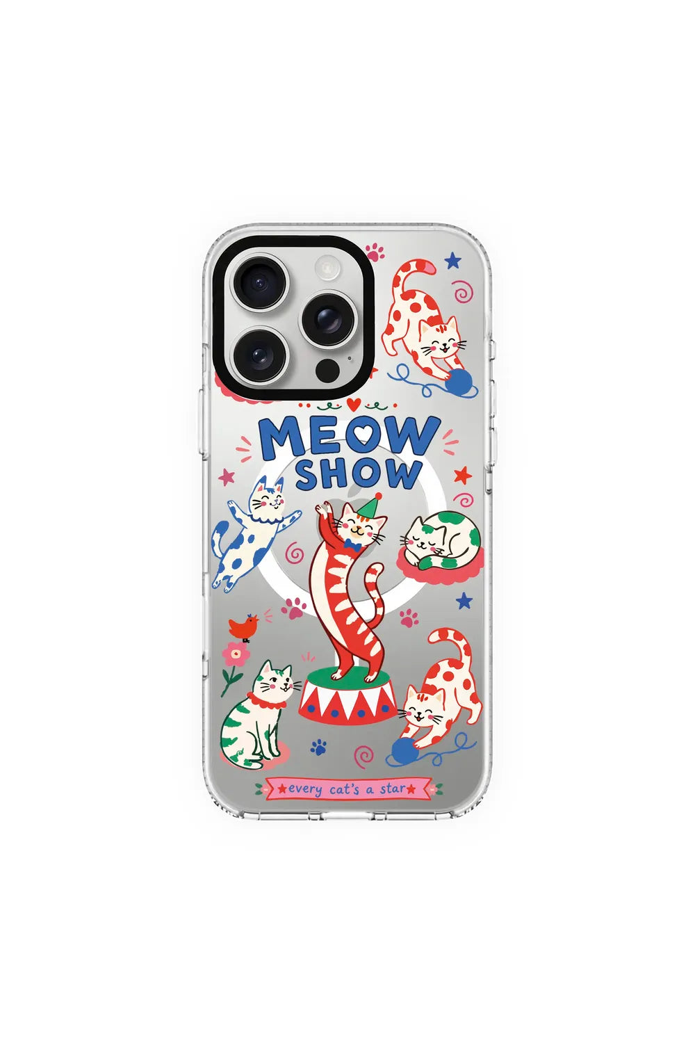 Meow Show Clear Kılıf Magsafe Özellikli - Iphone 15 Pro - 0