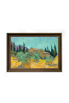 Vincent Van Gogh - Zeytin Ve Servi Ağaçları Arasında Ahşap Kulübeler - 0