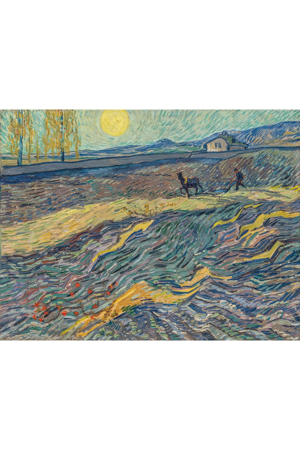 Vincent Van Gogh - Tarlada Çift Süren Köylü - 1