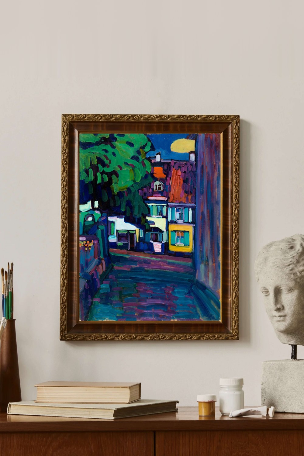 Wassily Kandinsky - Murnau Obermarkt'taki Evler - 3