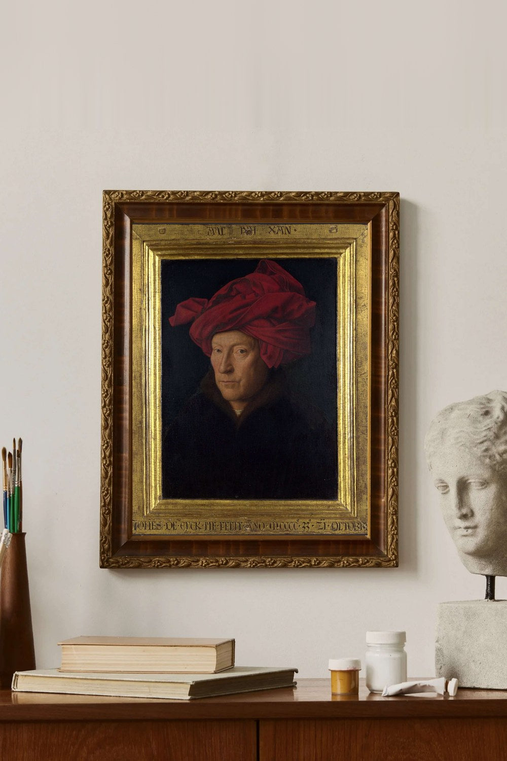Jan Van Eyck - Kırmızı Sarıklı Bir Adamın Portresi - 3
