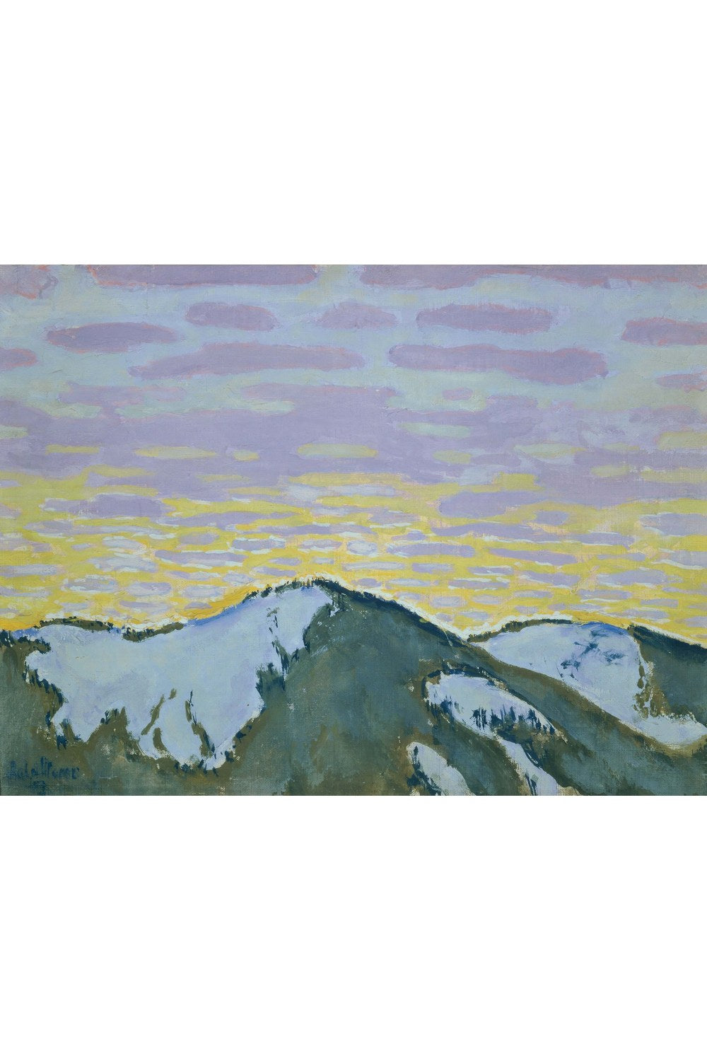 Koloman Moser - Alacakaranlıkta Karlı Dağ Zirveleri - 1