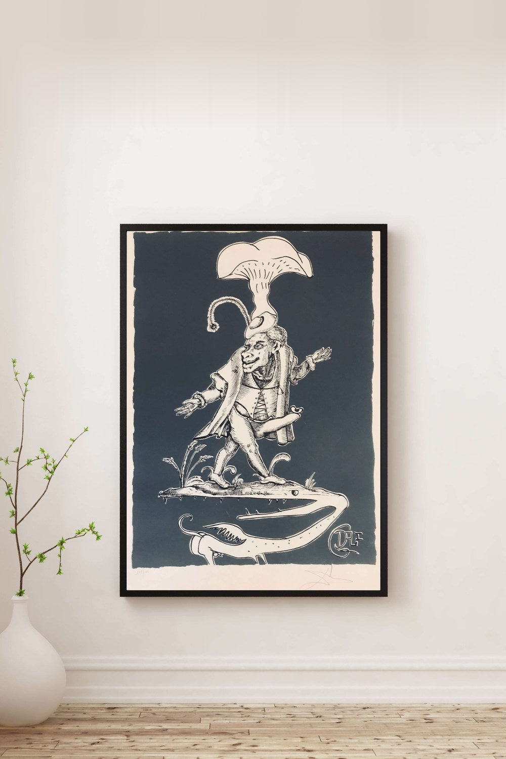 Salvador Dalí - Dişli Anka Kuşu Üzerinde Mantar Figürü - 0