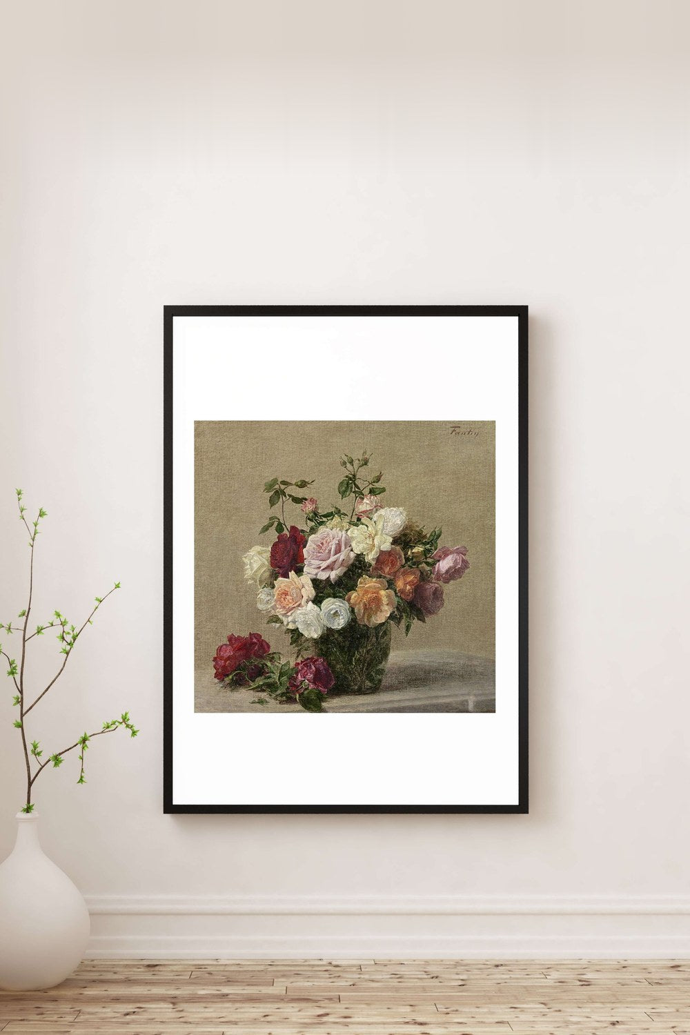 Henri Fantin-Latour - Cam Kürede Güller - 2
