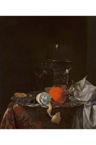 Willem Kalf - Gümüş Tabak Üzerinde Meyve Ve Şarap Kadehleri Ile Natürmort - 1
