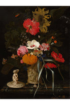 Maria Van Oosterwyck - Süslemeli Vazoda Çiçekler - 1