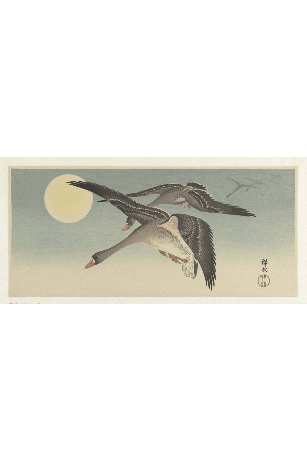 Ohara Koson - Dolunayda Kazlar - 1