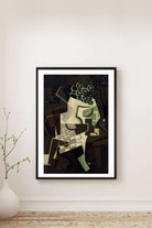 Juan Gris - Kareli Masa Örtüsü Üzerinde Meyve Tabağı - 2