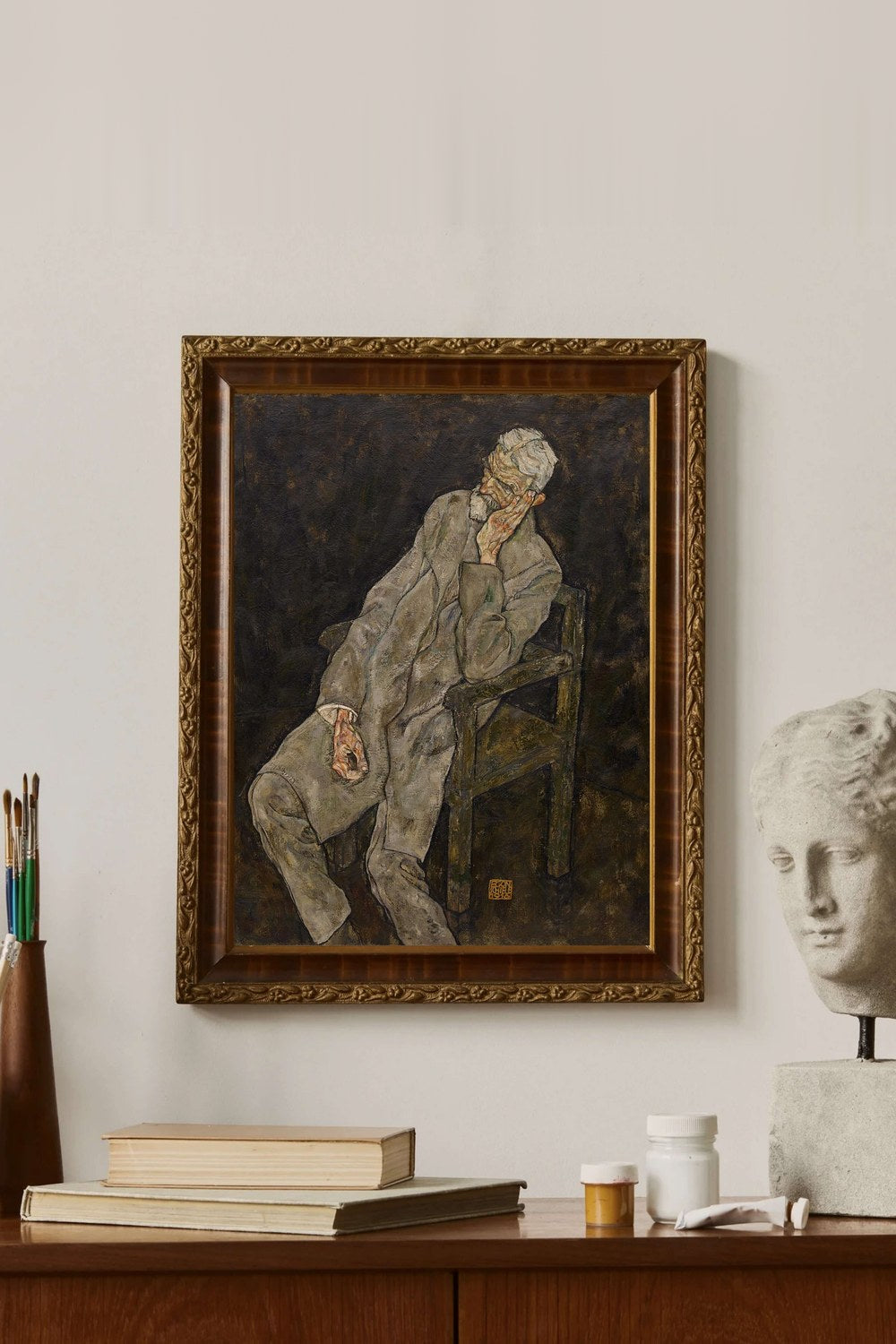 Egon Schiele - Yaşlı Bir Adamın Portresi Johann Harms - 2