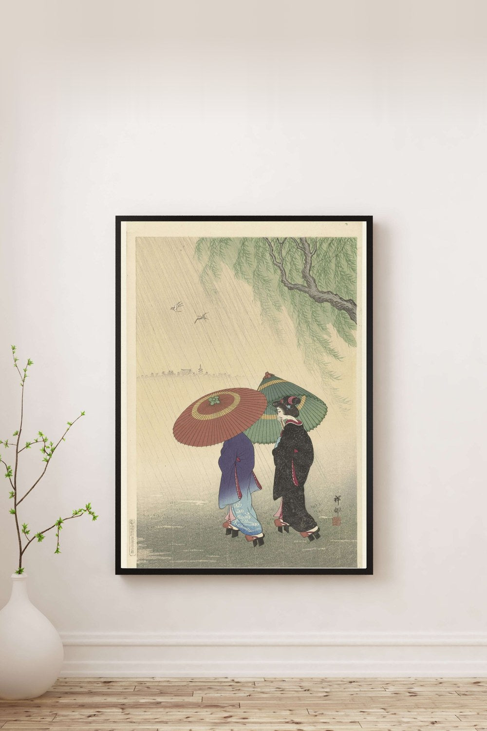 Ohara Koson - Yağmur Altında İki Kadın - 0