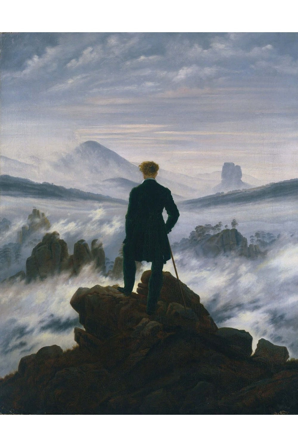 Caspar David Friedrich - Deniz Sisi Üzerinde Gezgin - 1