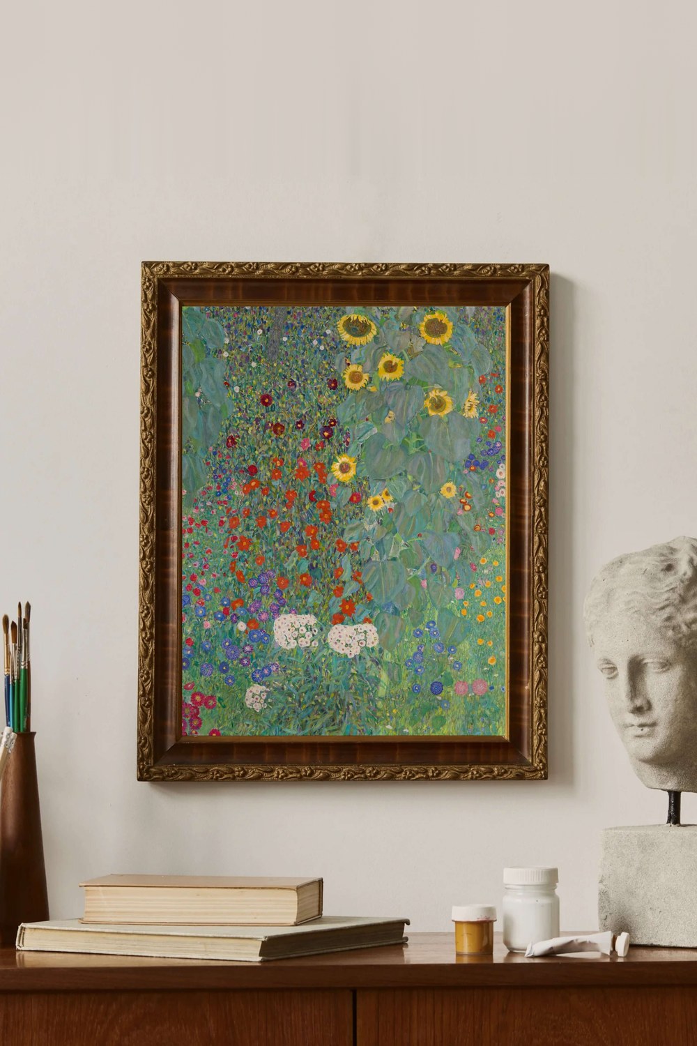Gustav Klimt - Ayçiçekli Kır Evi Bahçesi - 2