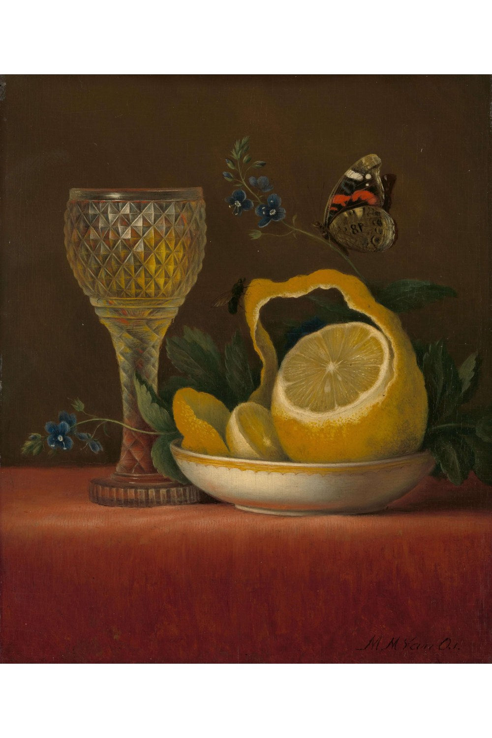 Maria Margaretha Van Os - Limon Ve Kesme Cam Ile Natürmort - 1