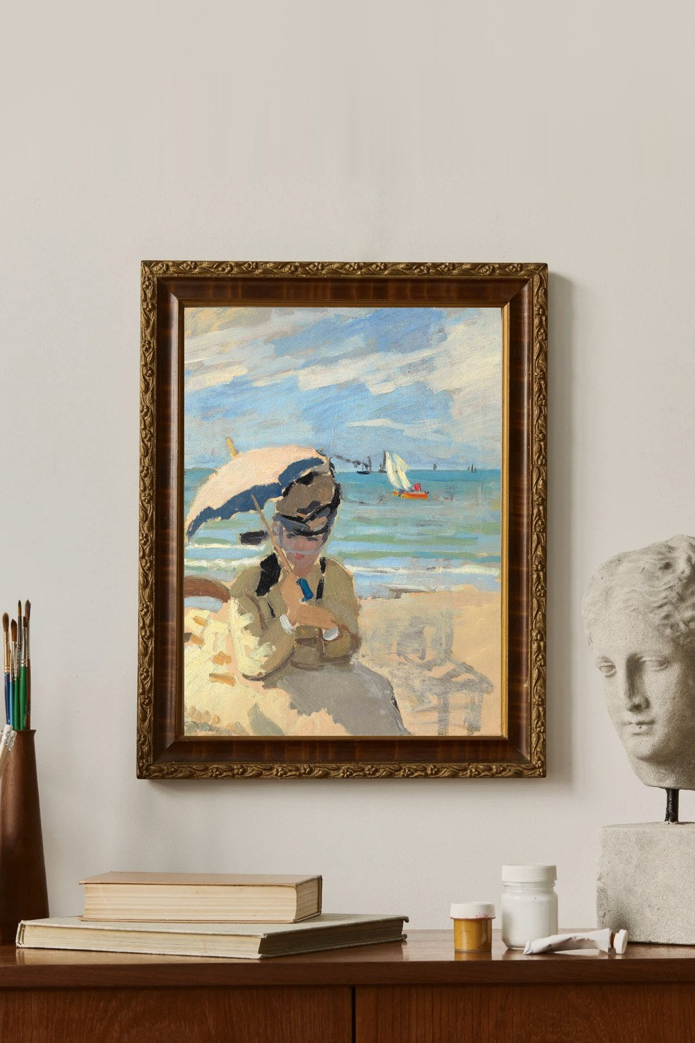 Claude Monet - Trouville Plajı'nda Oturan Camille - 3