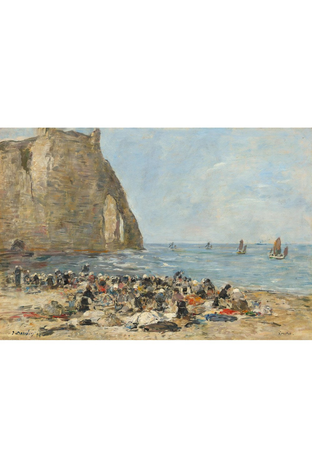 Eugène Boudin - Etretat Sahilinde Çamaşır Yıkayan Kadınlar - 1