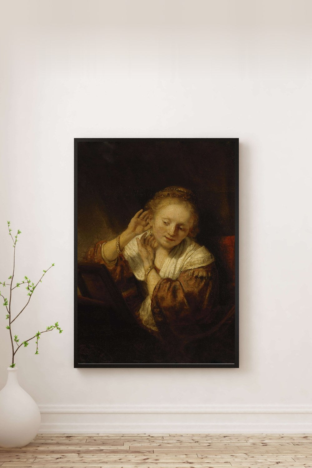 Rembrandt Van Rijn - Küpeli Genç Kadın - 0