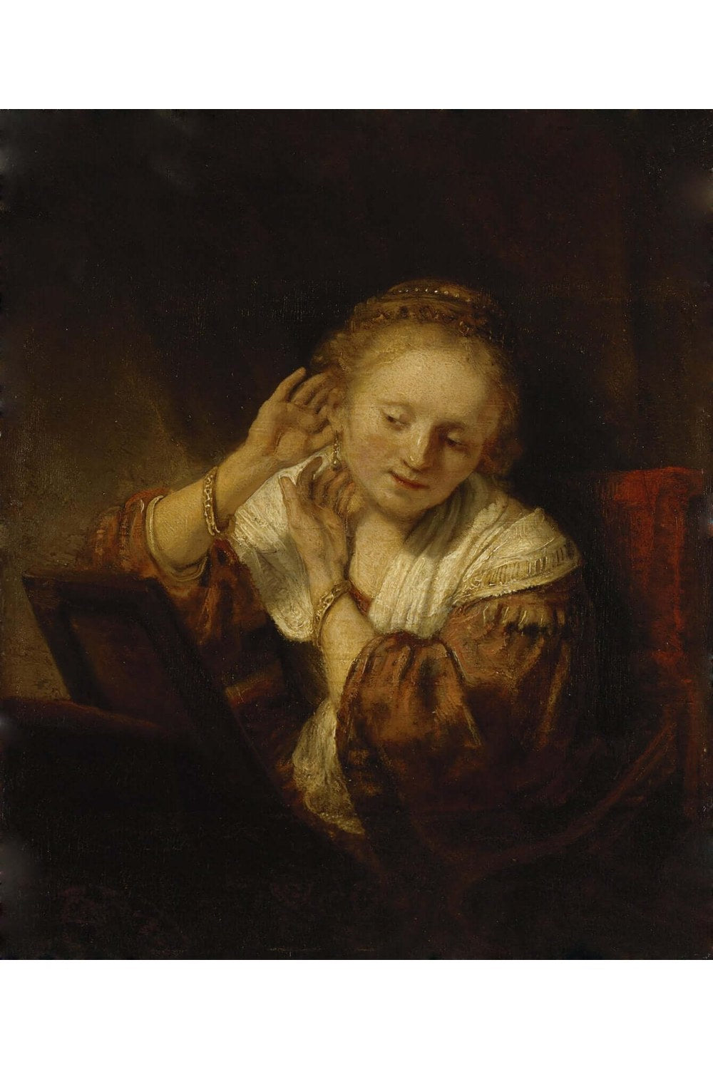 Rembrandt Van Rijn - Küpeli Genç Kadın - 1