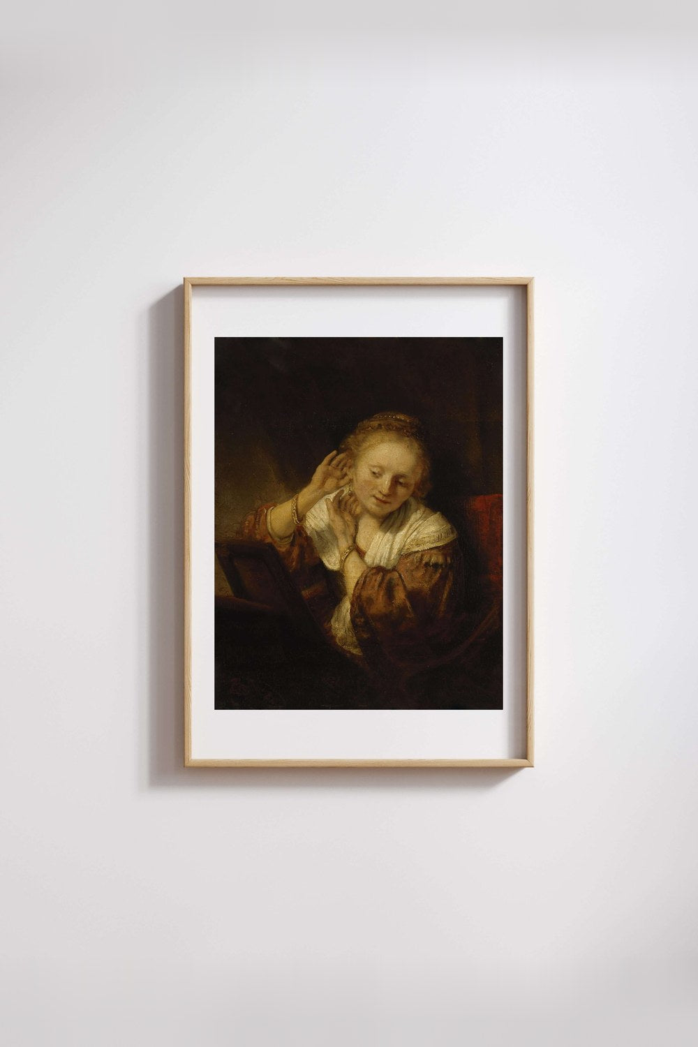 Rembrandt Van Rijn - Küpeli Genç Kadın - 3