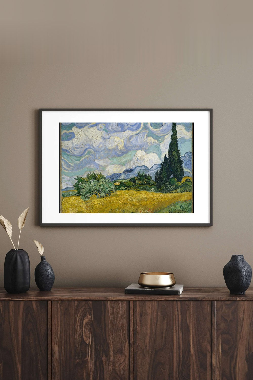 Vincent Van Gogh - Selvi Ağaçlı Buğday Tarlası - 3