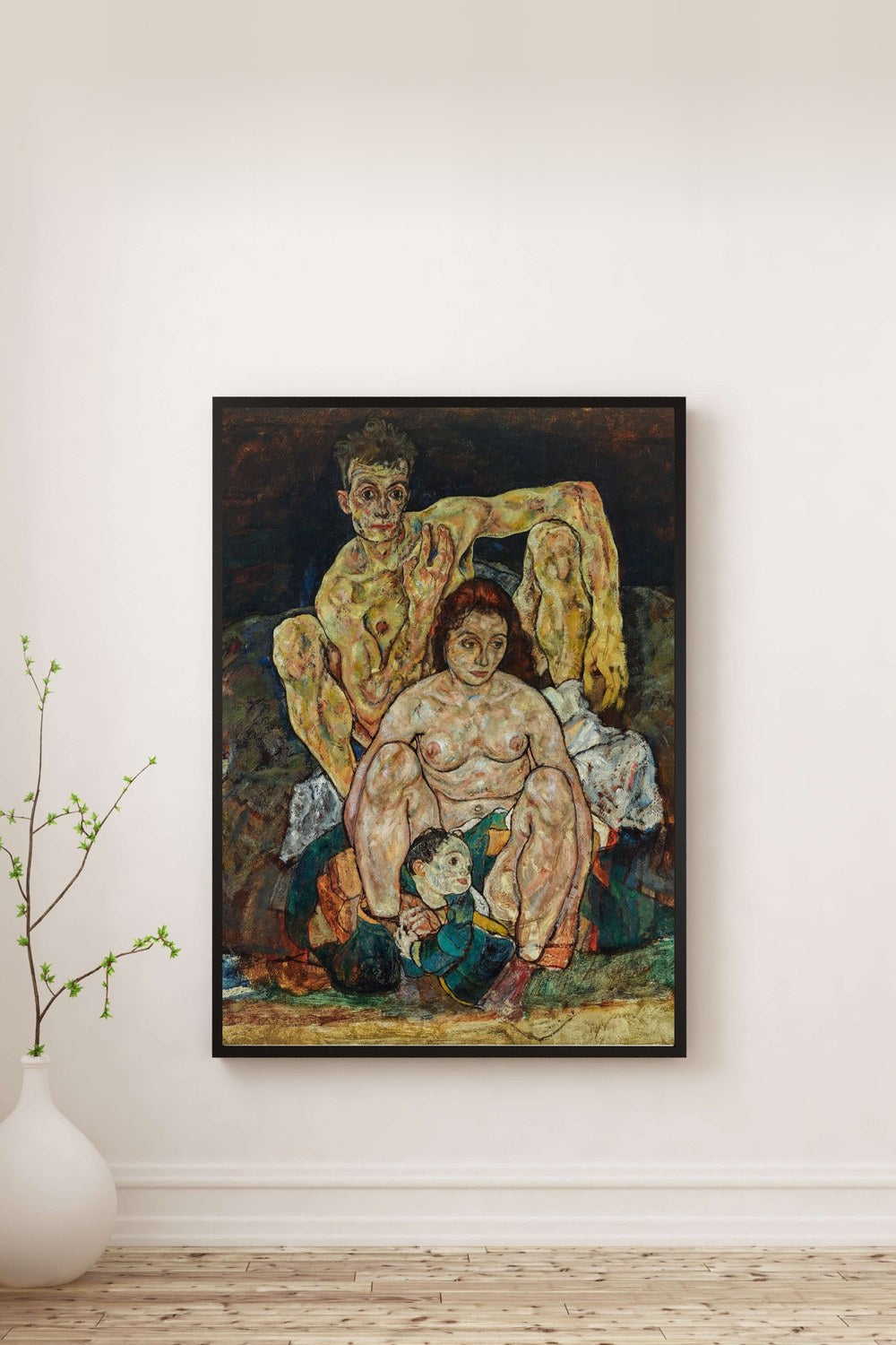 Egon Schiele - Çömelmiş İnsan Çifti Aile - 0