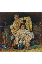 Egon Schiele - Çömelmiş İnsan Çifti Aile - 1
