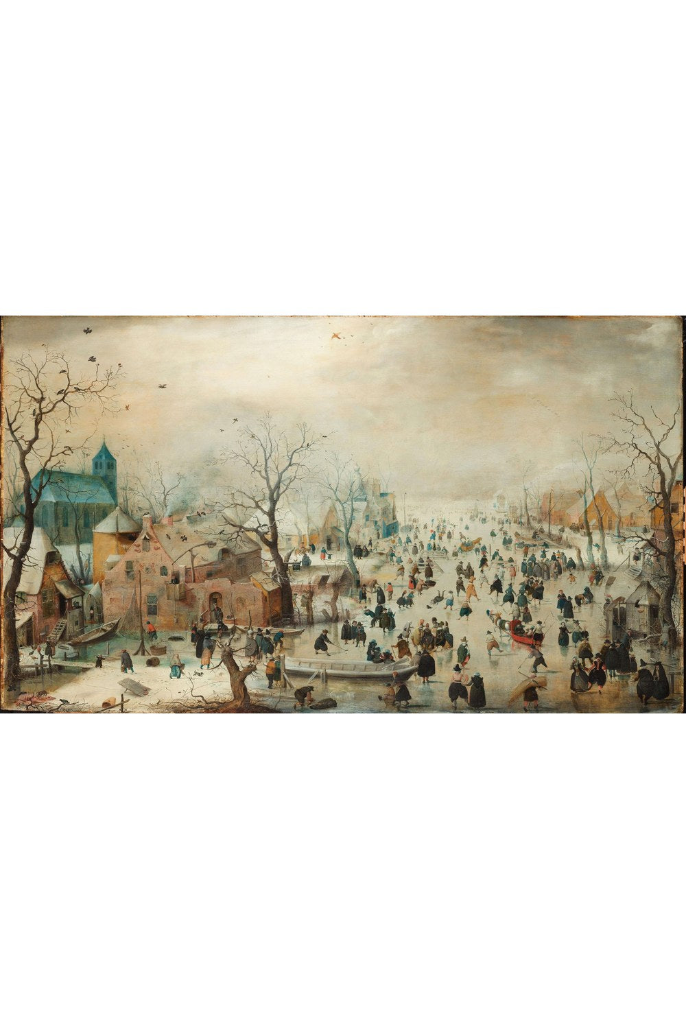 Hendrick Avercamp - Kızakçılarla Kış Manzarası - 1