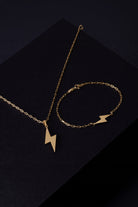 Şimşek Detaylı Bileklik, Gold - 3