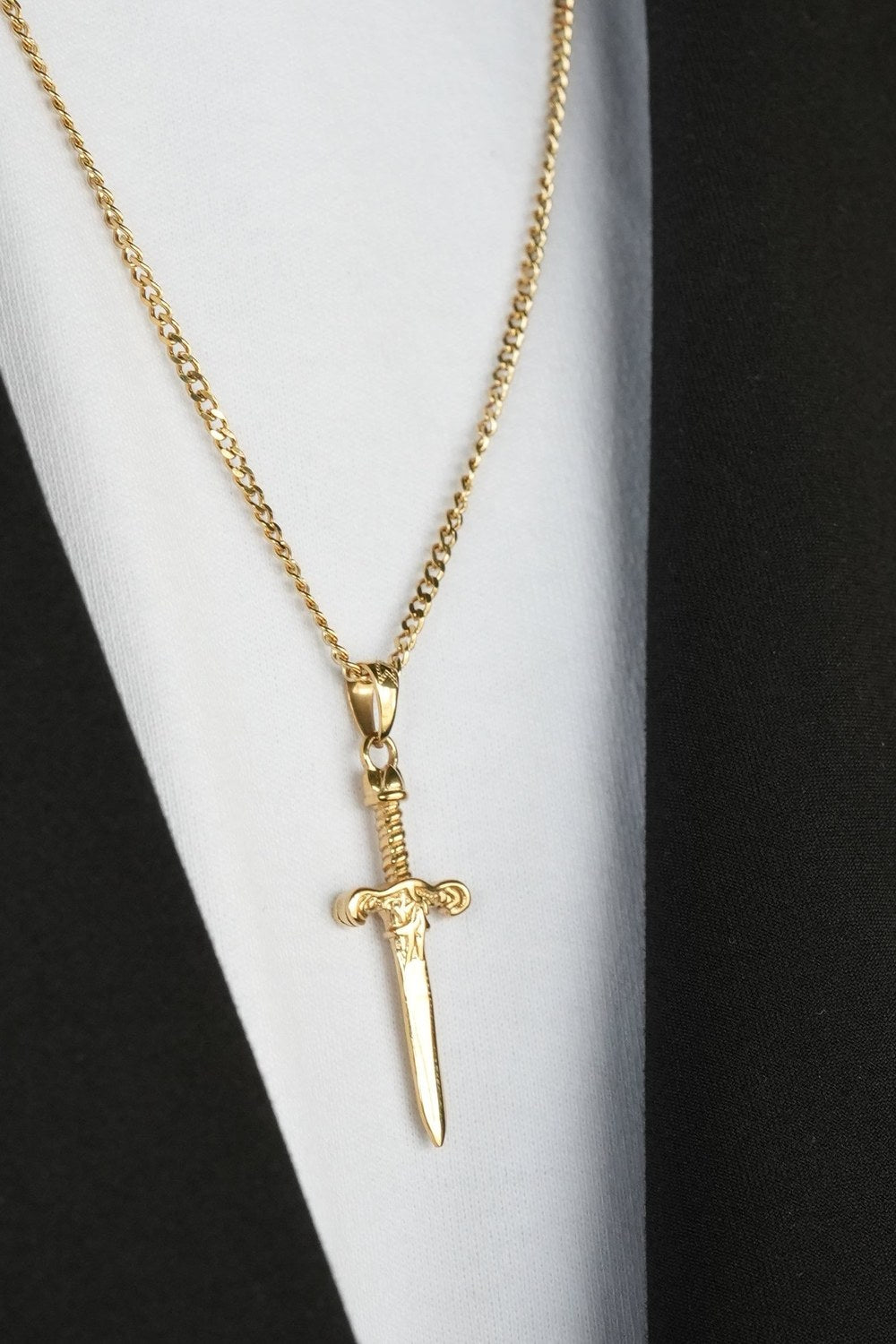 Kılıç Formlu Kolye, Gold - 4