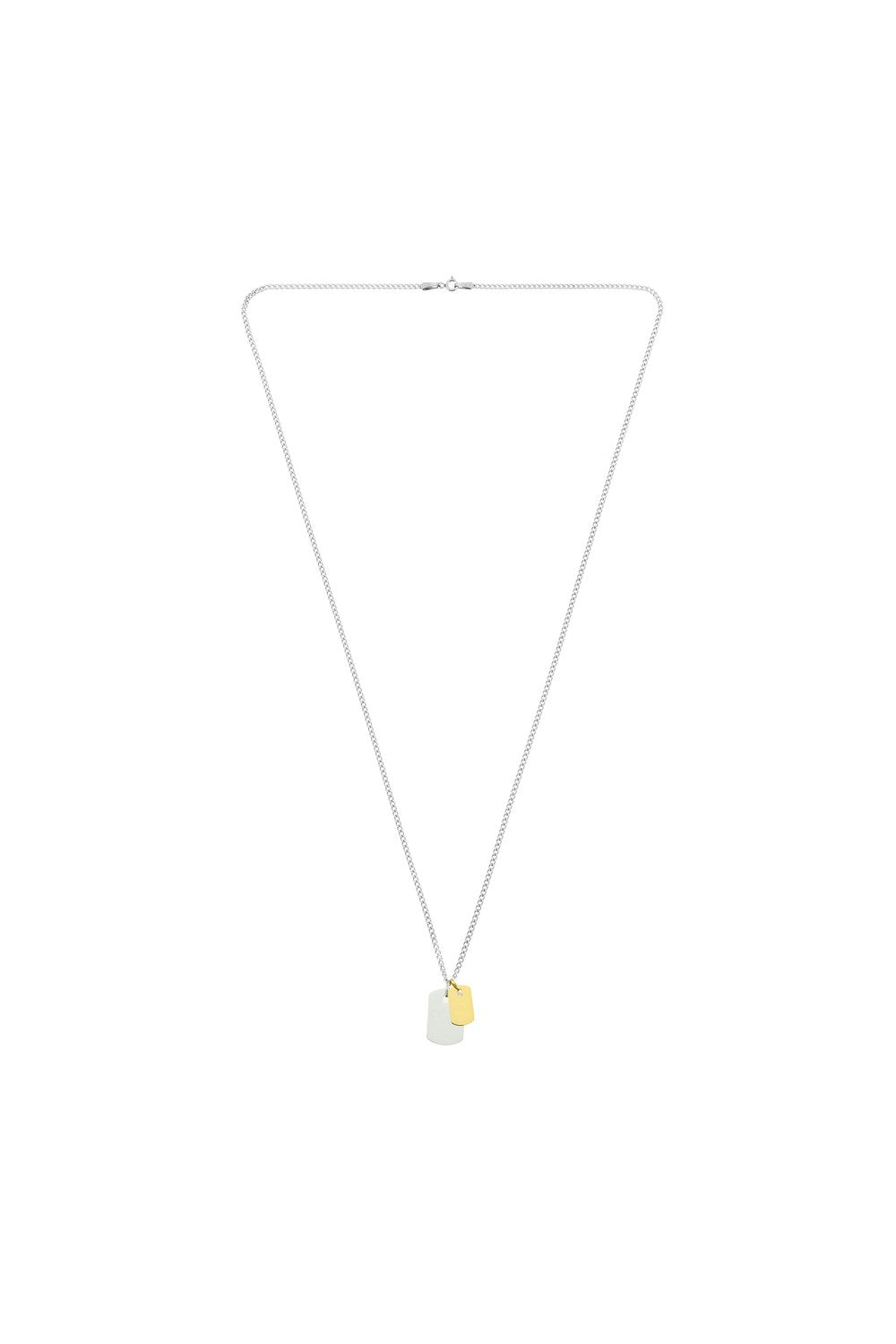 Plaka Detaylı Kolye, Gold - Gümüş - 1